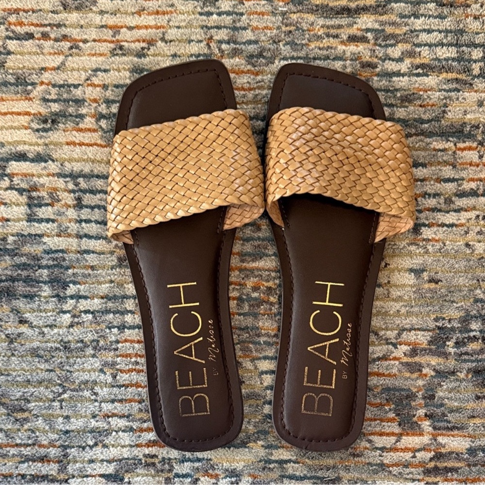 BEACH by Matisse Tan Woven Slide Mule
